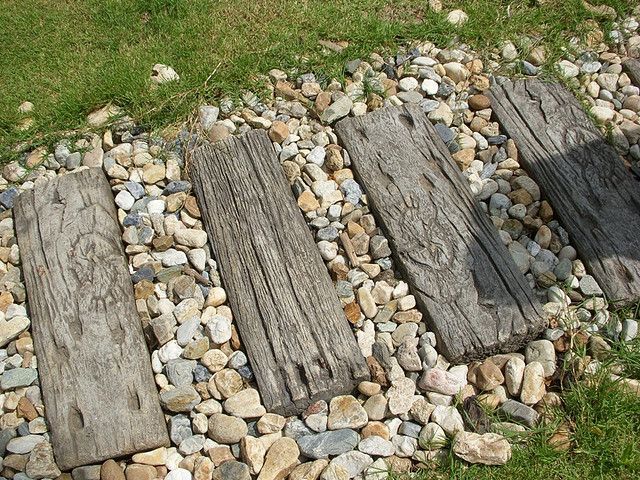 Wooden Stepping Stones With a Natural Finish